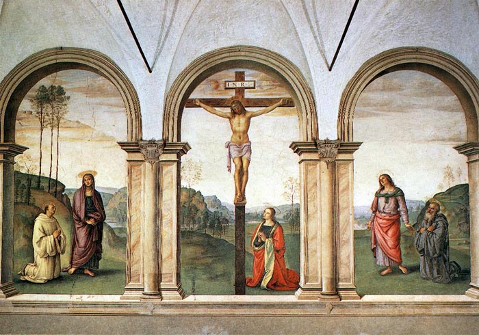 Pietro Perugino, Crocifissione, 1495, affresco, convento di Santa Maria Maddalena dei Pazzi, Firenze
