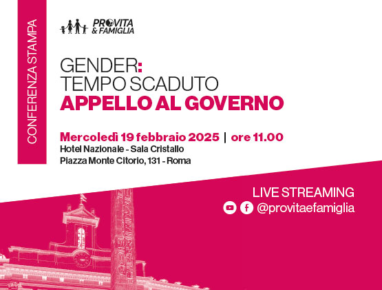 Gender: tempo scaduto! Appello al Governo - RIVEDI IL VIDEO 1